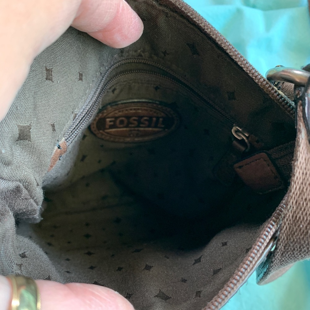 Fossil Crossbody Leather And Canvas Bag - image 6